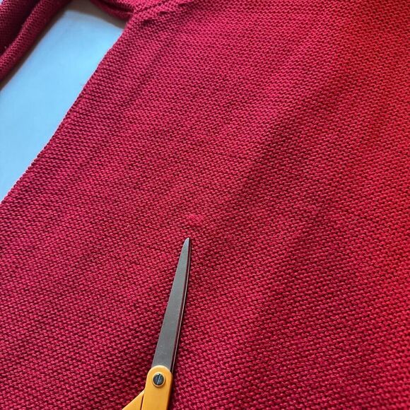 Madison Red Wool Blend Knit Cardigan Jacket L | Textured Holiday Sweater Y2K - Picture 8 of 8